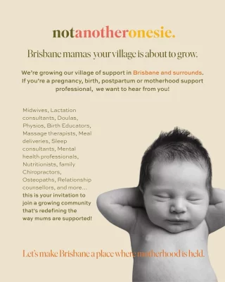 If you hold space for pregnant women, new mums, or parents in the thick of it - we’d love to chat! 
 We’re expanding our directory of supportive services in Brisbane and beyond, and we’re looking for practitioners who get it.
 Your care is everything. Let’s help more mums feel supported, and most importantly find you easily!  Join the movement to make postpartum and motherhood care visible, accessible, and beautifully supported!  We are growing all over Australia so wherever you are - if this sounds like you - get in touch!  We are so much more than a directory - we are a community that offers so many opportunities to collaborate with others in the field, share resources and feel supported in your work as you support the mamas! 💛  Dm us, comment here, email us hello@notanotheronesie.com.au or link in bio to an enquiry form on our website!  #BrisbaneMums #PregnancySupportBrisbane #NotAnotherOnesie
#brisbanemums
#brisbanemumsandbubs
#brisbanemumlife
#mumsofbrisbane
#brisbanemothers
#brisbanemumcommunity
#brisbanemumsupport
#brisbanemumtribe
#brisbanemumhub
#motherhoodbrisbane
#brisbanepregnancy
#brisbanepregnant
#brisbanebirth
#brisbanebirthsupport
#brisbanepostpartum
#postpartumsupportbrisbane
#brisbanedoula
#brisbanebaby
#brisbanebubs
#babiesofbrisbane