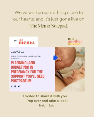 We teamed up with @fromthememo to talk about something we are super passionate about - putting your needs front and centre when planning (and budgeting) for a baby’s arrival!  Your rest, your recovery, your emotional wellbeing, your body.
It all matters and it all deserves a place in the plan and the budget.  Because when a mother is held, supported, and cared for, everything else flows better.  ✨ Your baby benefits.
✨ Your bond deepens.
✨ You feel more grounded, confident and well.  This article is a must-read for anyone expecting a bubba and a gentle reminder that postpartum support isn’t a luxury, it’s a foundation.  If you’re already deep in the thick of life with a bubba - it’s not too late. This article will support you to prioritise this now.  👆 Tap the link in our bio to read the full piece now and start creating a plan that includes you from the very beginning.  Tag a mama-to-be or partner who needs to see this.  #NotAnotherOnesie #TheMemo #PostpartumPlanning #PregnancySupport #MotherhoodMatters #BudgetForYouToo #SupportedMumsRaiseThrivingBabies #FourthTrimesterCare 
#pregnancyaustralia 
#brisbanemums 
#brisbanematernityphotographer 
#canberramums 
#melbournemums #melbournemama #preparingforbirth #preparingforbaby 
#sydneymums 
#aussiemums 
#newparentstobe 
#maternityphotography 
#maternityshoot 
#pregnancyannouncement  #babyshower #babyshowergiftideas #babywishlist
