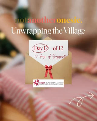 Gidget Foundation Australia | Supporting Parents, Changing Lives  Day 12 of our @notanotheronesie_ 12 days of support we’re spotlighting the wonderful Gidget Foundation Australia. @gidgetfoundation is the leading national provider of perinatal mental health support for expectant and new parents.
Through Gidget House, families can access free psychological counselling during pregnancy and the first year postpartum, in person or via telehealth , with specialist clinicians offering compassionate, holistic care.  ✨ Gift with heart. Gift for good. This festive season, shop online at the Gidget Foundation e-store, and know that every purchase helps fund vital mental health care for parents in need. There’s no more important gift than that 💫  Shop or learn more via link in bio → 12 Days of Support  #perinatalmentalhealth #postpartumsupport #gidgetfoundation