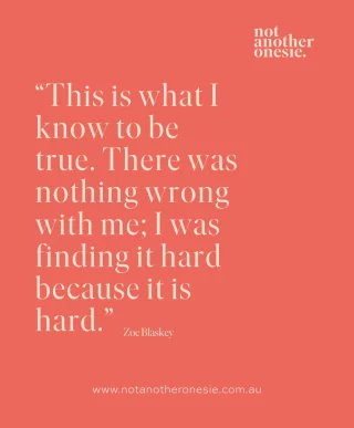 You’re not failing at motherhood.
It’s a huge adjustment in every sense, and at every different season of change.  Motherhood can feel really hard.  Hard on the body.
Hard on the nervous system.
Hard on identity.
Hard on your relationships. 
Hard without support.  You’re allowed to reach out for help.
You’re allowed to receive support.
You were never meant to do this alone.  We love these honest words by Zoe Blaskey of @zoeblaskey Honest conversations can remind us we are not alone ❤️  Pop over to explore the very best supportive services and resources at www.notanotheronesie.com.au link in bio 🔗  #postpartumsupport
#motherhoodunfiltered
#modernmotherhood