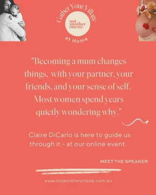 Relationships shape shift after you have a baby. Your partnership. Your friendships. And the one nobody talks about - your relationship with yourself.
It doesn’t mean something is wrong. It means something profound is happening. And understanding it changes everything. Claire DiCarlo founder of @clairedicarlo_radparents is joining us at ‘Gather Your Village at Home’ our online event on Wednesday 29 April 7pm to help you make sense of it all and how to move through it.
This is the conversation most women have with themselves at 2am. We’re bringing it into the open and from the coziness of your couch! If you have a partner - invite them to enjoy this with you so you both benefit from the wisdom! Replays available for flexi viewing 🙌 Tickets on sale now - early bird price $29 for a short time - grab yours via the link in bio before early bird ends. #motherhood #postpartum #mummentalhealth #matrescence #notanotheronesie