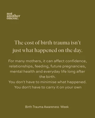 Birth Trauma Awareness Week is a reminder that birth trauma is more common than many people realise, and that support through the healing process deserves our time and attention. If your birth experience continues to affect you physically, emotionally or mentally, please know there is support available. You don’t need to “just get over it”, and you don’t have to work through it alone. At Not Another Onesie, we’ve brought together a directory of trusted, trauma-informed professionals across Australia who support families through pregnancy, birth and postpartum. Whether you’re seeking counselling, pelvic floor rehabilitation, birth debriefing, or other specialised care, we’re here to help you find your village and get the healing support you deserve, every single week of the year 💛 Link in bio to our full directory of support and resources. Because support shouldn’t be hard to find. #BirthTraumaAwarenessWeek #BirthTrauma #PostpartumSupport #PerinatalMentalHealth #BirthRecovery